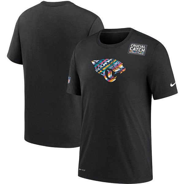 Men's Jacksonville Jaguars Black NFL 2020 Sideline Crucial Catch Performance T-Shirt Men's Jacksonville Jaguars Black NFL 2020 Sideline Crucial Catch Performance T-Shirt